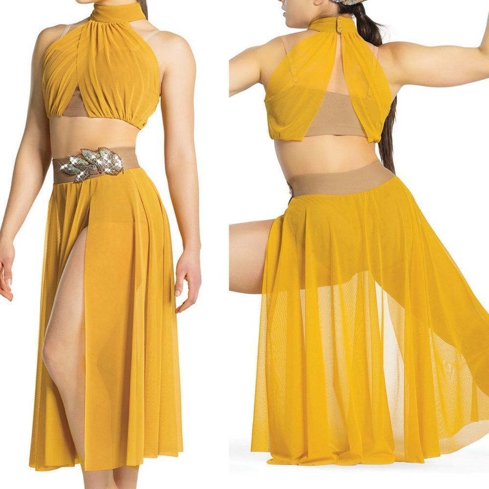 Revolution Tenth House 2 piece dance costume yellow ENIGMA TH21006 MA adult